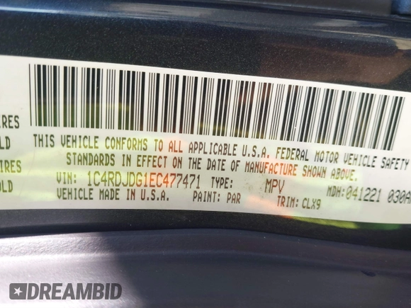 2014 Dodge Durango Limited z VIN 1C4RDJDG1EC477471, wystawiony jako IAAI lot #41650973 z przebiegiem 207 775 mil mil oraz . Historia ofert i sprzedaży dostępna na DreamBid. Obrazek 9.