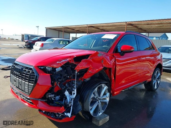 2022 Audi Q3 S line Premium Plus with VIN WA1EECF35N1041164, listed as a IAAI auction lot 41645187 with 10,453 mi miles. Bid and sale history available at carsss.com. Image 2.