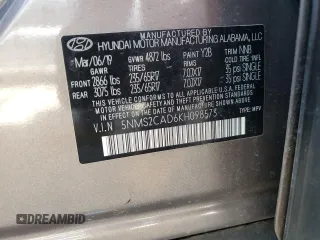 2019 Hyundai Santa Fe SE with VIN 5NMS2CAD6KH098573, listed as a Copart auction lot 47316305 with 68,394 mi miles and Salvage Title. Bid and sale history available at carsss.com. Image 13.
