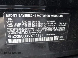 2025 BMW X5 xDrive40i with VIN 5UX23EU08S9Z12797, listed as a IAAI auction lot 42781495 with 7,393 mi miles and . Bid and sale history available at DreamBid. Image 9.
