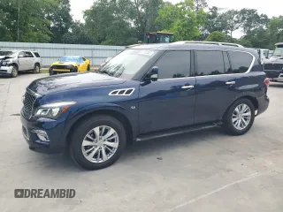 2016 Infiniti QX80 z VIN JN8AZ2NF9G9610685, wystawiony jako Copart lot #57154685 z przebiegiem 94 176 mil mil oraz Szkoda całkowita • Salvage title. Historia ofert i sprzedaży dostępna na DreamBid. Obrazek 1.