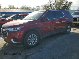 2019 Chevrolet Traverse LT Cloth z VIN 1GNERGKW9KJ143328, wystawiony jako Copart lot #81637274 z przebiegiem 114 718 mil mil oraz Szkoda całkowita • Salvage title. Historia ofert i sprzedaży dostępna na DreamBid. Obrazek 1.