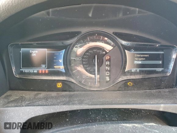 2014 Lincoln MKX with VIN 2LMDJ6JKXEBL02774, listed as a Copart auction lot 76390634 with 110,113 mi miles and Salvage Title. Bid and sale history available at DreamBid. Image 9.