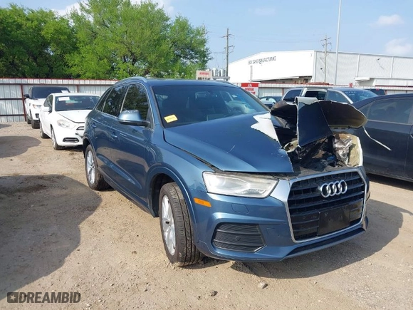 2016 Audi Q3 Premium Plus with VIN WA1BFCFS8GR010311, listed as a IAAI auction lot 41927789 with 91,400 mi miles. Bid and sale history available at carsss.com. Image 1.