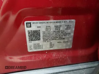 2020 Chevrolet Trax LT with VIN 3GNCJLSB0LL253585, listed as a Copart auction lot 59113145 with 26,356 mi miles and Salvage title. Bid and sale history available at DreamBid. Image 13.