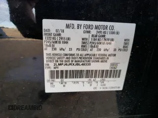 2018 Lincoln MKX Premiere with VIN 2LMPJ6JRXJBL48335, listed as a Copart auction lot 87130044 with 60,515 mi miles and Salvage Title. Bid and sale history available at carsss.com. Image 16.
