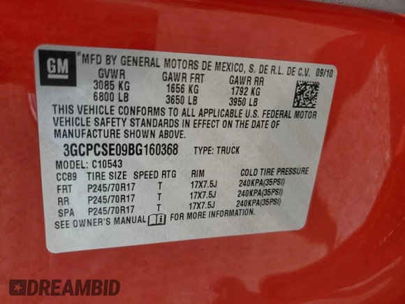 2011 Chevrolet Silverado 1500 LT with VIN 3GCPCSE09BG160368, listed as a Copart auction lot 50076445 with 79,417 mi miles and Clean Title. Bid and sale history available at DreamBid. Image 13.