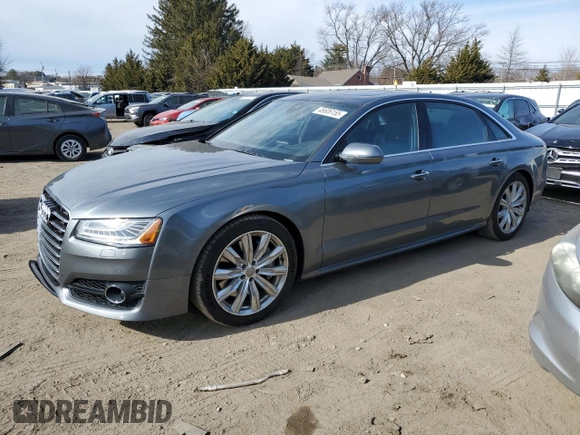 2017 Audi A8 Sport with VIN WAU43AFD2HN018729, listed as a Copart auction lot 46606155 with 88,734 mi miles and Salvage Title. Bid and sale history available at DreamBid. Image 1.