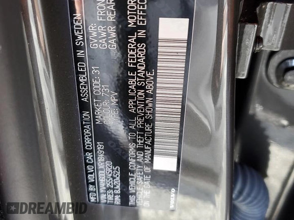 2024 Volvo XC60 Plus Dark Theme z VIN YV4H60DLXR1849191, wystawiony jako Copart lot #50136745 z przebiegiem 12 752 mil mil oraz Szkoda całkowita • Salvage title. Historia ofert i sprzedaży dostępna na DreamBid. Obrazek 15.
