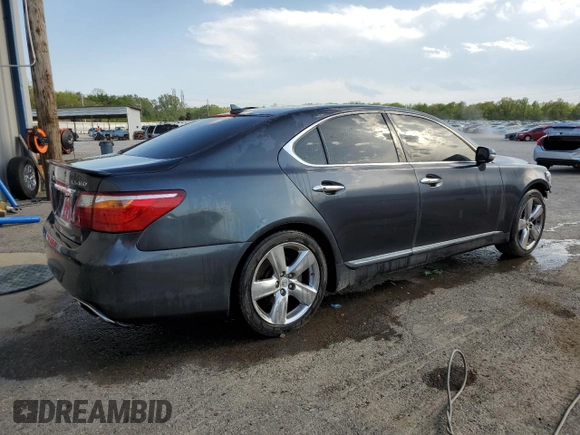 2010 Lexus LS 460 with VIN JTHBL5EF7A5101341, listed as a Copart auction lot 52371455 with 209,048 mi miles and Salvage Title. Bid and sale history available at carsss.com. Image 3.