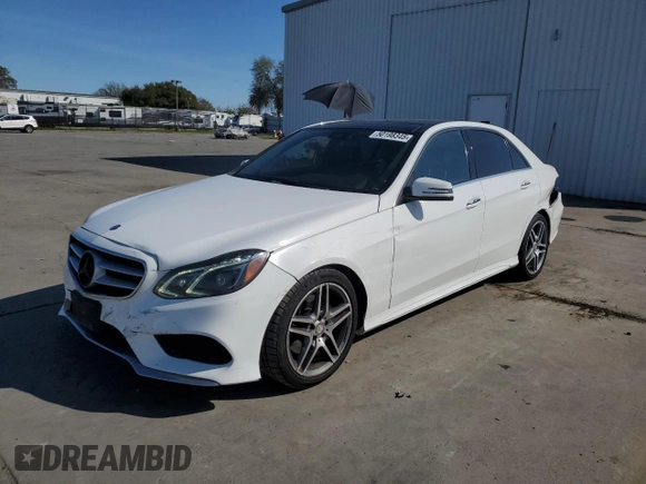 2015 Mercedes-Benz E-Class E 350 Sport with VIN WDDHF5KBXFB125393, listed as a Copart auction lot 50198345 with 105,016 mi miles and Salvage Title. Bid and sale history available at carsss.com. Image 1.
