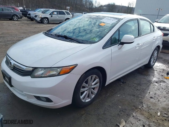 2012 Honda Civic Sdn EX with VIN 2HGFB2F83CH607671, listed as a IAAI auction lot 41644747 with 143,578 mi miles. Bid and sale history available at carsss.com. Image 2.