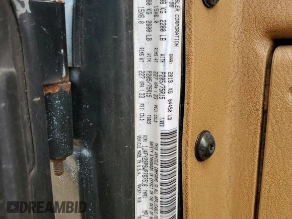 1998 Jeep Wrangler SE with VIN 1J4FY29P9WP767516, listed as a Copart auction lot 58149245 with 190,964 mi miles and Salvage title. Bid and sale history available at DreamBid. Image 13.