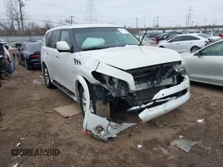 2014 Infiniti QX80 z VIN JN8AZ2NE2E9068219, wystawiony jako IAAI lot #41628134 z przebiegiem 184 377 mil mil oraz . Historia ofert i sprzedaży dostępna na DreamBid. Obrazek 1.