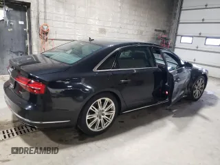 2015 Audi A8 3.0T with VIN WAU3GAFD9FN023200, listed as a Copart auction lot 59856315 with 140,472 mi miles and Salvage title. Bid and sale history available at DreamBid. Image 3.