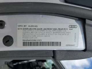 2017 Audi A4 Premium Plus with VIN WAUENAF42HN010323, listed as a Copart auction lot 58023345 with 83,139 mi miles and Salvage title. Bid and sale history available at DreamBid. Image 13.