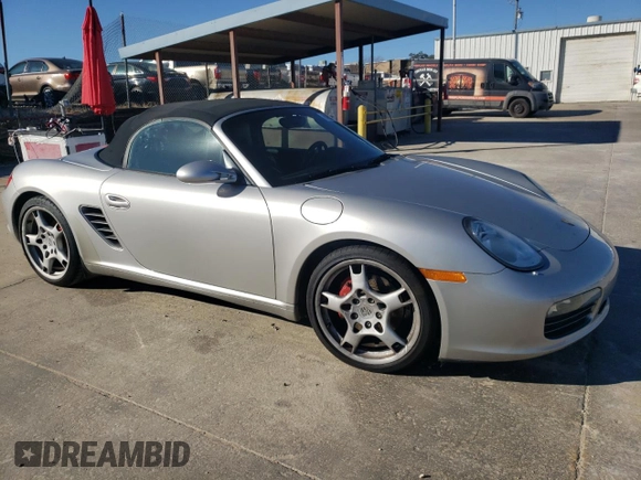 2005 Porsche Boxster S with VIN WP0CB29835U731646, listed as a Copart auction lot 80657904 with Not provided miles and Salvage title. Bid and sale history available at DreamBid. Image 4.