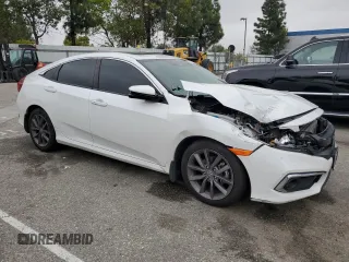 2020 Honda Civic Sedan EX with VIN 19XFC1F31LE203564, listed as a Copart auction lot 50192725 with 64,260 mi miles and Salvage Title. Bid and sale history available at carsss.com. Image 4.