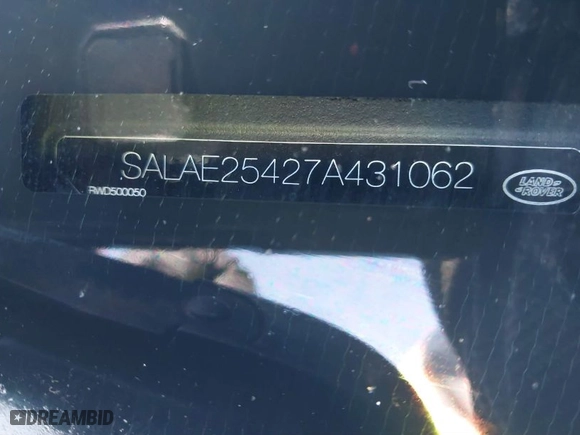 2007 Land Rover LR3 SE with VIN SALAE25427A431062, listed as a IAAI auction lot 41681245 with NaN miles. Bid and sale history available at carsss.com. Image 9.