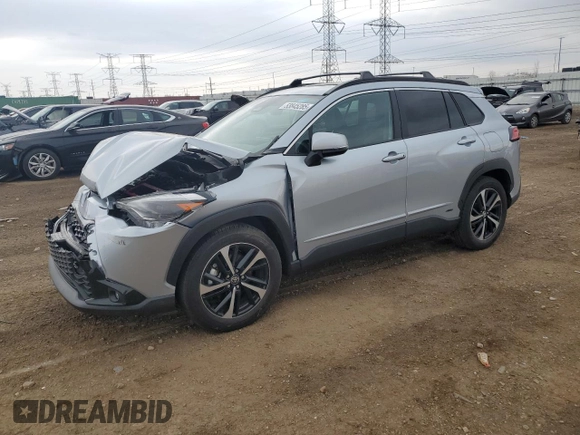 2023 Toyota Corolla Cross Hybrid S with VIN 7MUFBABG7PV004161, listed as a Copart auction lot 53845285 with 21,095 mi miles and Salvage title. Bid and sale history available at DreamBid. Image 1.