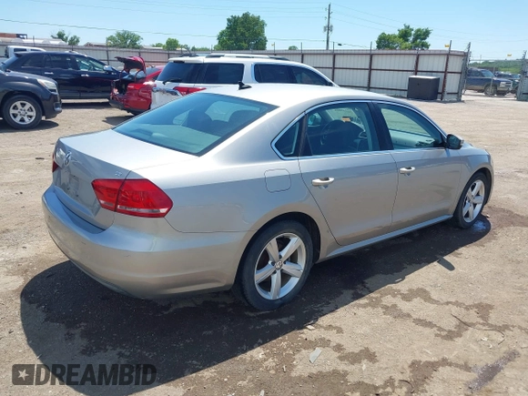 2013 Volkswagen Passat SE with VIN 1VWBP7A37DC140683, listed as a IAAI auction lot 42245864 with 125,898 mi miles and . Bid and sale history available at DreamBid. Image 4.