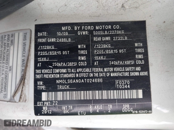 2010 Ford Transit Connect XL с VIN NM0LS6AN0AT024686, выставлен на аукционе IAAI как лот 40765745 с пробегом 364 398 миль миль и . История ставок и продаж доступна на DreamBid. Изображение 9.