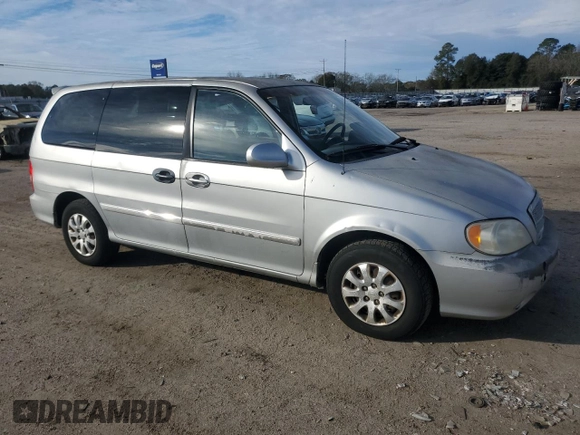 2005 Kia Sedona LX with VIN KNDUP132X56721558, listed as a Copart auction lot 88574685 with 176,660 mi miles and Salvage Title. Bid and sale history available at carsss.com. Image 4.