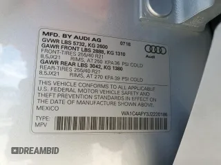 2018 Audi SQ5 Prestige with VIN WA1C4AFY3J2220186, listed as a Copart auction lot 40468764 with 19,476 mi miles and Non Repairable. Bid and sale history available at DreamBid. Image 14.