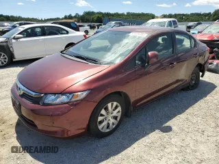 2012 Honda Civic LX z VIN 19XFB2F51CE347741, wystawiony jako Copart lot #57479385 z przebiegiem 173 523 mil mil oraz Szkoda całkowita • Salvage title. Historia ofert i sprzedaży dostępna na DreamBid. Obrazek 1.