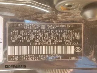 2017 Toyota Camry XLE with VIN 4T1BF1FK5HU728449, listed as a Copart auction lot 48432475 with Not Provided miles and Salvage Title. Bid and sale history available at carsss.com. Image 15.