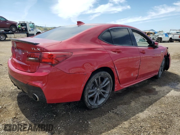 2018 Acura TLX w/A-SPEC Pkg with VIN 19UUB2F63JA007931, listed as a Copart auction lot 52135034 with Not provided miles and Salvage title. Bid and sale history available at DreamBid. Image 3.