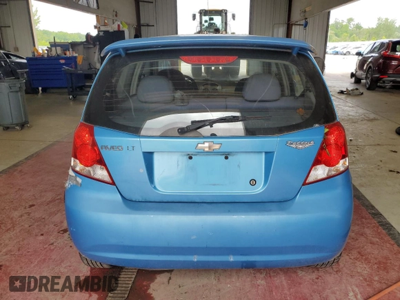 2006 Chevrolet Aveo LT with VIN KL1TG66686B652568, listed as a Copart auction lot 61491885 with 128,599 mi miles and Salvage title. Bid and sale history available at DreamBid. Image 6.