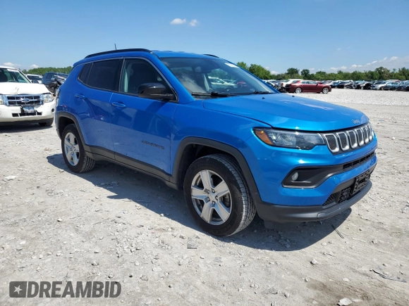 2022 Jeep Compass Latitude z VIN 3C4NJDBB7NT127413, wystawiony jako Copart lot #55268415 z przebiegiem 34 966 mil mil oraz Szkoda całkowita • Salvage title. Historia ofert i sprzedaży dostępna na DreamBid. Obrazek 4.
