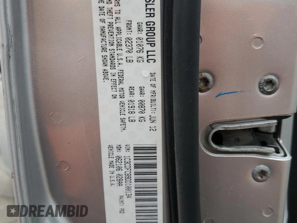 2013 Dodge Dart GT with VIN 1C3CDFCB9DD100134, listed as a Copart auction lot 45746885 with 158,268 mi miles and Salvage title. Bid and sale history available at DreamBid. Image 12.
