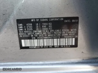 2022 Subaru Impreza Sport with VIN 4S3GTAM65N3705215, listed as a Copart auction lot 46473975 with 6,241 mi miles and Salvage Title. Bid and sale history available at carsss.com. Image 12.