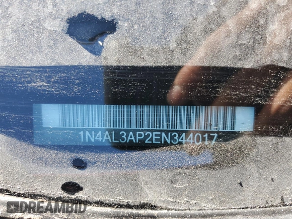 2014 Nissan Altima 2.5 S with VIN 1N4AL3AP2EN344017, listed as a Copart auction lot 50576355 with 153,695 mi miles and Salvage Title. Bid and sale history available at carsss.com. Image 14.