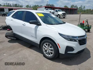 2023 Chevrolet Equinox LS z VIN 3GNAXHEG7PL117017, wystawiony jako IAAI lot #42101788 z przebiegiem 42 907 mil mil oraz . Historia ofert i sprzedaży dostępna na DreamBid. Obrazek 1.