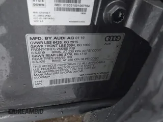 2019 Audi Q7 Premium with VIN WA1AHAF75KD030236, listed as a IAAI auction lot 42258016 with 36,935 mi miles and . Bid and sale history available at DreamBid. Image 9.
