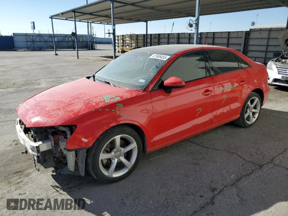 2016 Audi A3 1.8T Premium with VIN WAUA7GFF0G1061225, listed as a Copart auction lot 87909455 with 108,656 mi miles and Salvage Title. Bid and sale history available at carsss.com. Image 1.