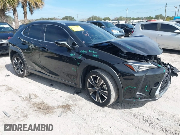 2020 Lexus UX with VIN JTHP9JBH7L2033386, listed as a IAAI auction lot 41463356 with 53,507 mi miles. Bid and sale history available at carsss.com. Image 1.