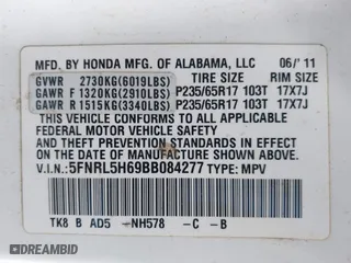 2011 Honda Odyssey EX-L with VIN 5FNRL5H69BB084277, listed as a IAAI auction lot 41986692 with 273,272 mi miles. Bid and sale history available at carsss.com. Image 9.