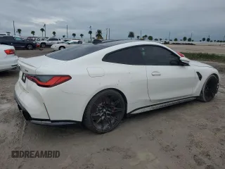 2021 BMW M4 with VIN WBS53AZ04MCG28925, listed as a Copart auction lot 73985524 with 0 mi miles and Salvage Title. Bid and sale history available at carsss.com. Image 3.