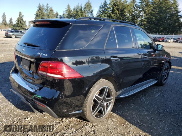 2017 Mercedes-Benz GLE 43 AMG with VIN 4JGDA6EB0HA943213, listed as a Copart auction lot 41664885 with 79,775 mi miles and Salvage title. Bid and sale history available at DreamBid. Image 3.