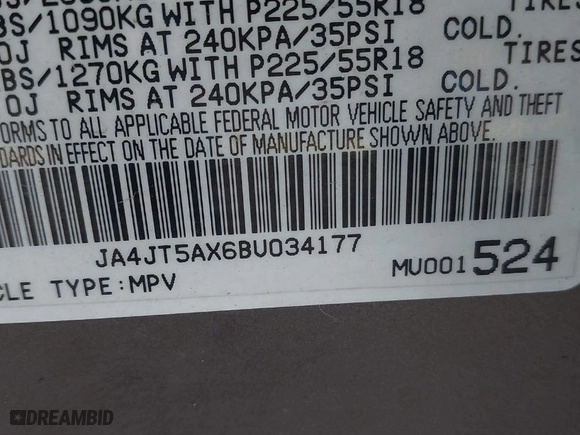 2011 Mitsubishi Outlander GT with VIN JA4JT5AX6BU034177, listed as a IAAI auction lot 41833096 with 213,554 mi miles. Bid and sale history available at carsss.com. Image 9.