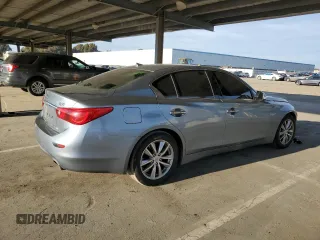 2015 Infiniti Q50 Premium with VIN JN1BV7AP4FM332073, listed as a Copart auction lot 46950325 with 66,587 mi miles and Salvage Title. Bid and sale history available at carsss.com. Image 3.
