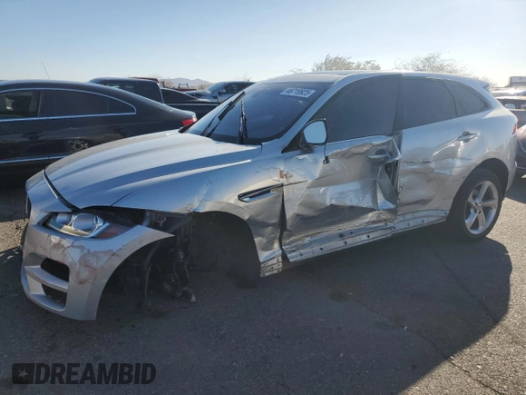 2018 Jaguar F-Pace 30t Premium with VIN SADCJ2GX8JA204022, listed as a Copart auction lot 46719925 with 133,986 mi miles and Salvage title. Bid and sale history available at DreamBid. Image 1.