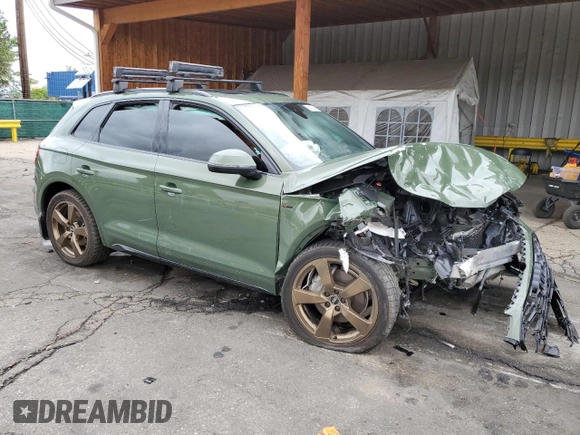 2022 Audi Q5 S line Premium Plus with VIN WA1EAAFY9N2040654, listed as a Copart auction lot 58979185 with 35,546 mi miles and Salvage title. Bid and sale history available at DreamBid. Image 4.