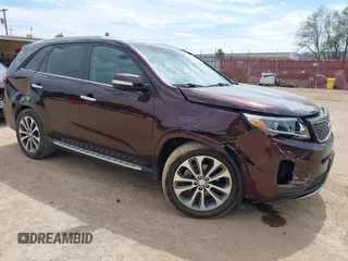 2015 Kia Sorento SX Limited with VIN 5XYKW4A72FG555027, listed as a IAAI auction lot 41884409 with 107,070 mi miles. Bid and sale history available at carsss.com. Image 1.