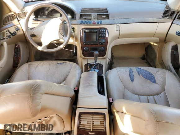 2000 Mercedes-Benz S-Class with VIN WDBNG75JXYA069214, listed as a Copart auction lot 49356555 with 0 mi miles and Salvage Title. Bid and sale history available at carsss.com. Image 8.