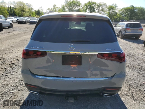 2025 Mercedes-Benz GLS 450 z VIN 4JGFF5KE9SB365827, wystawiony jako Copart lot #57504285 z przebiegiem 1 544 mil mil oraz Szkoda całkowita • Salvage title. Historia ofert i sprzedaży dostępna na DreamBid. Obrazek 6.
